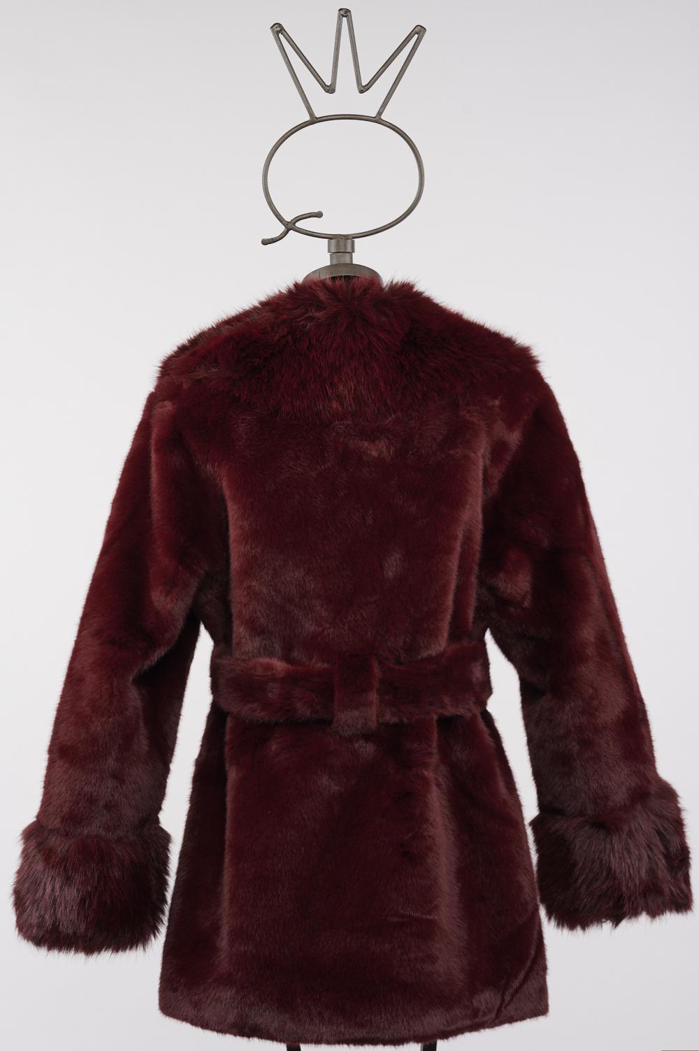 Save The Queen Ecopelliccia bordeaux con scollo a V Acquista Ora