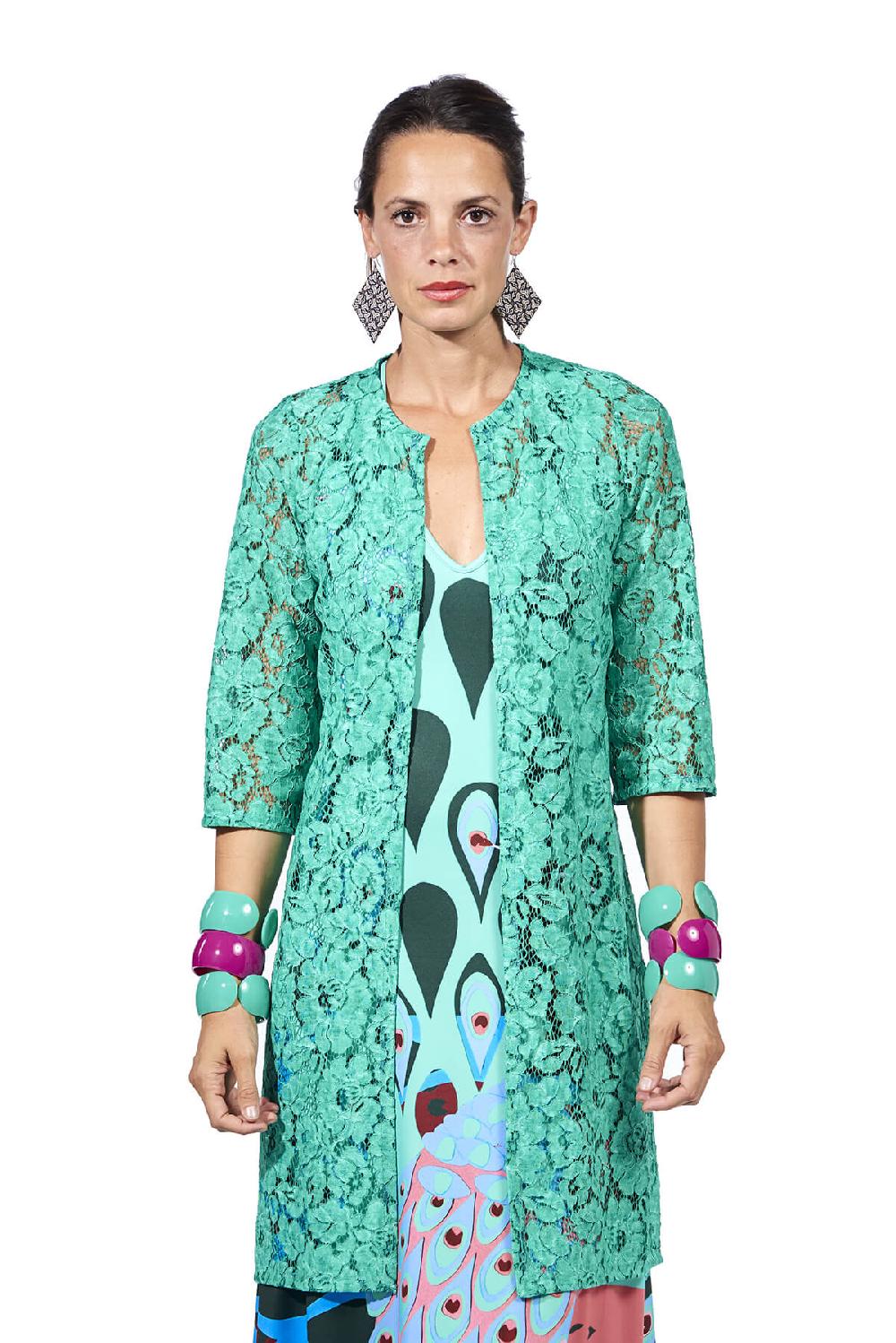 Save The Queen Spolverino in pizzo color verde smeraldo Prezzo Ridotto