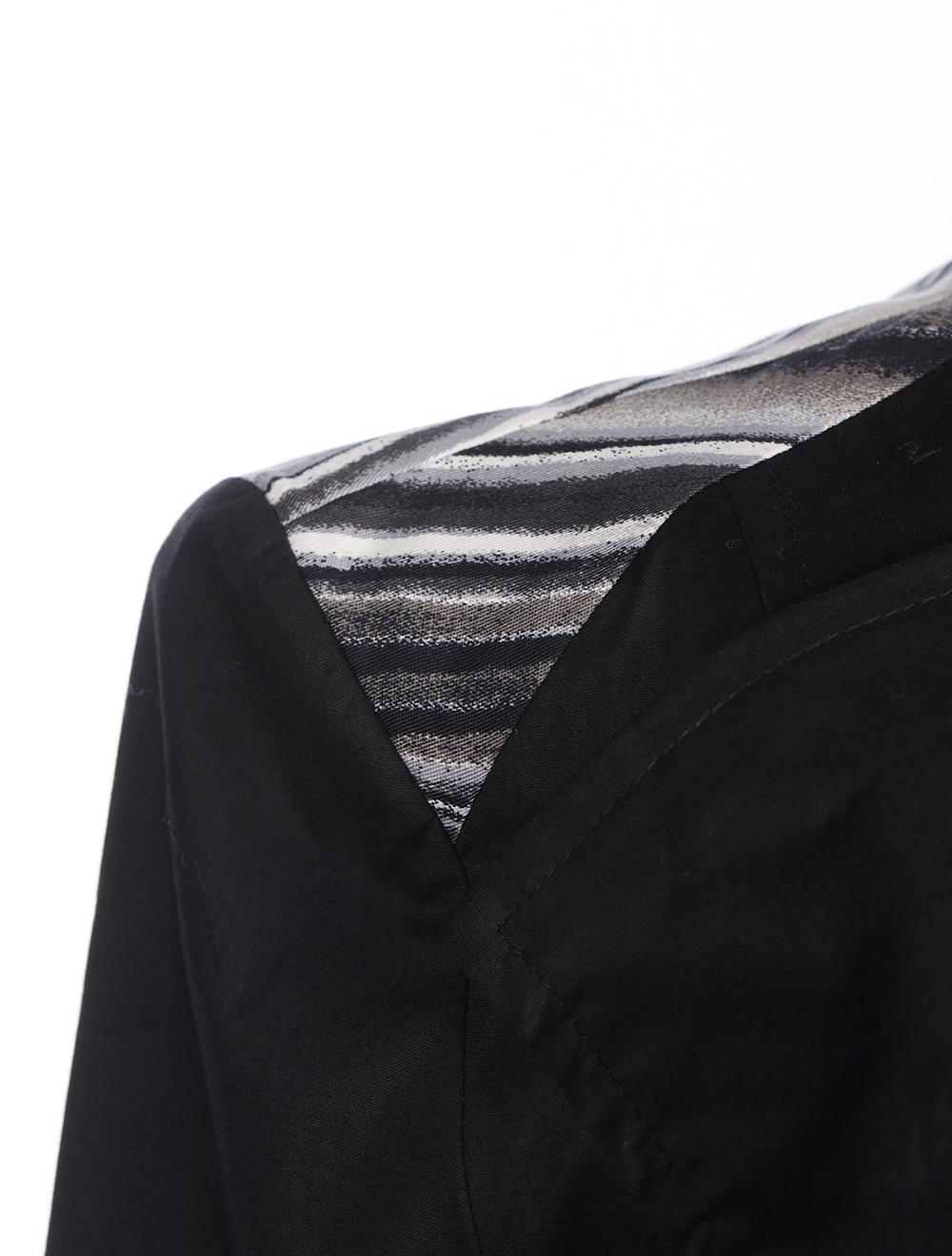 Save The Queen Giacchino in cotone nero con dettaglio in pelle Saldi