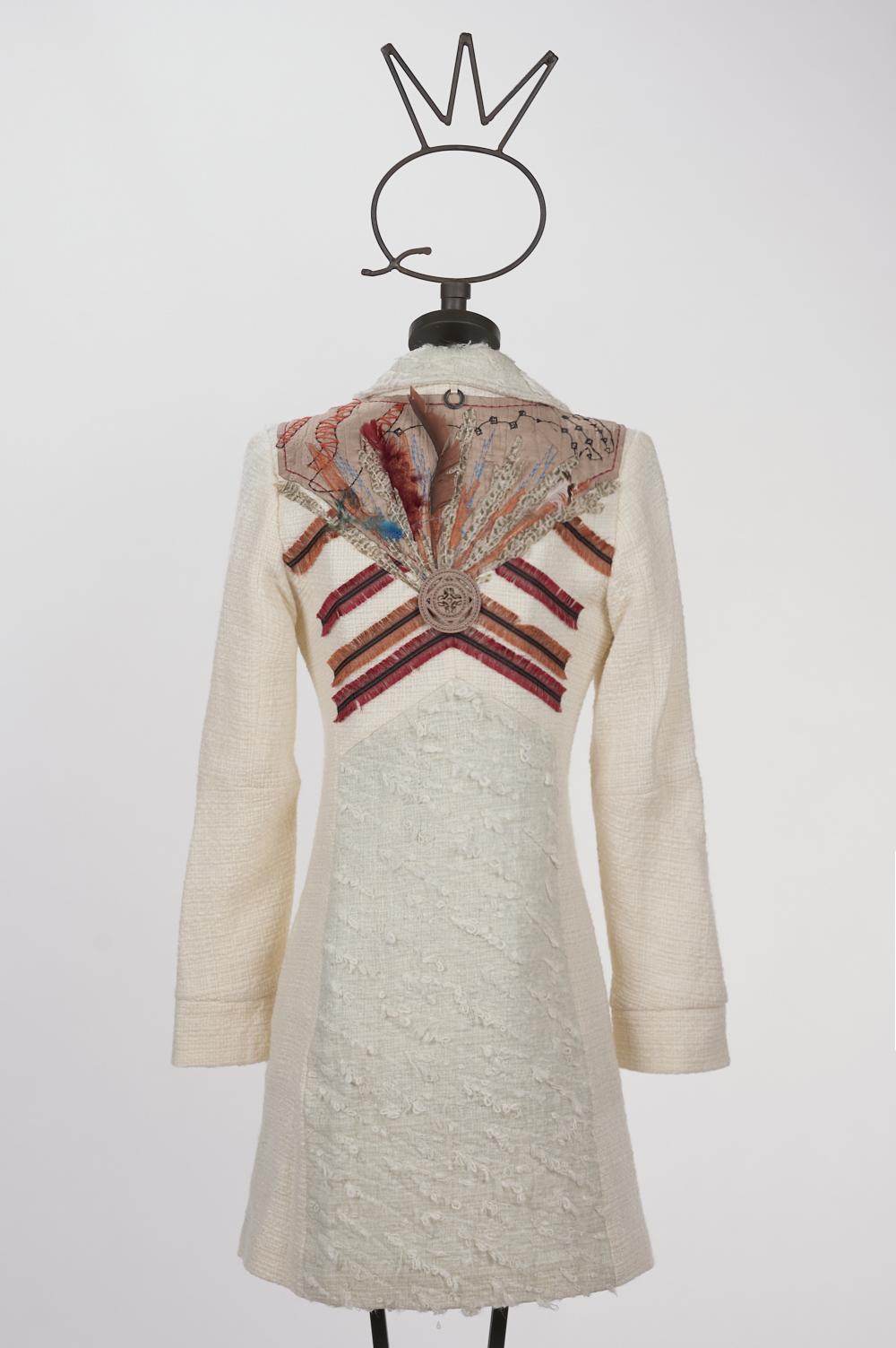 Save The Queen Cappotto bianco con ricamo Nuova