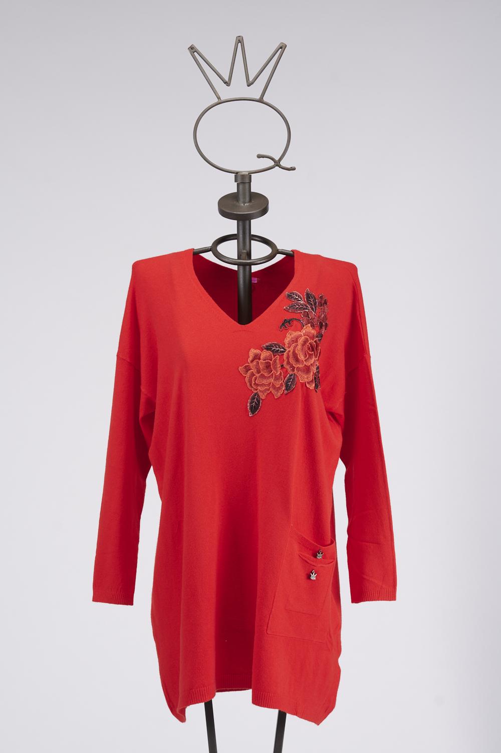 Save The Queen Maglia lunga con ricamo In Linea