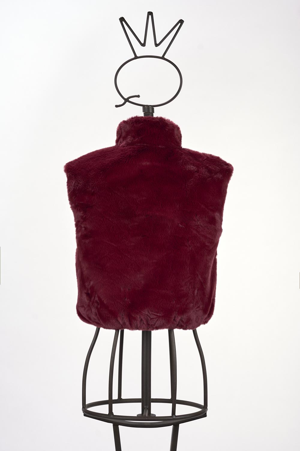 Save The Queen Gilet in ecopelliccia bordeaux Affare Del Giorno