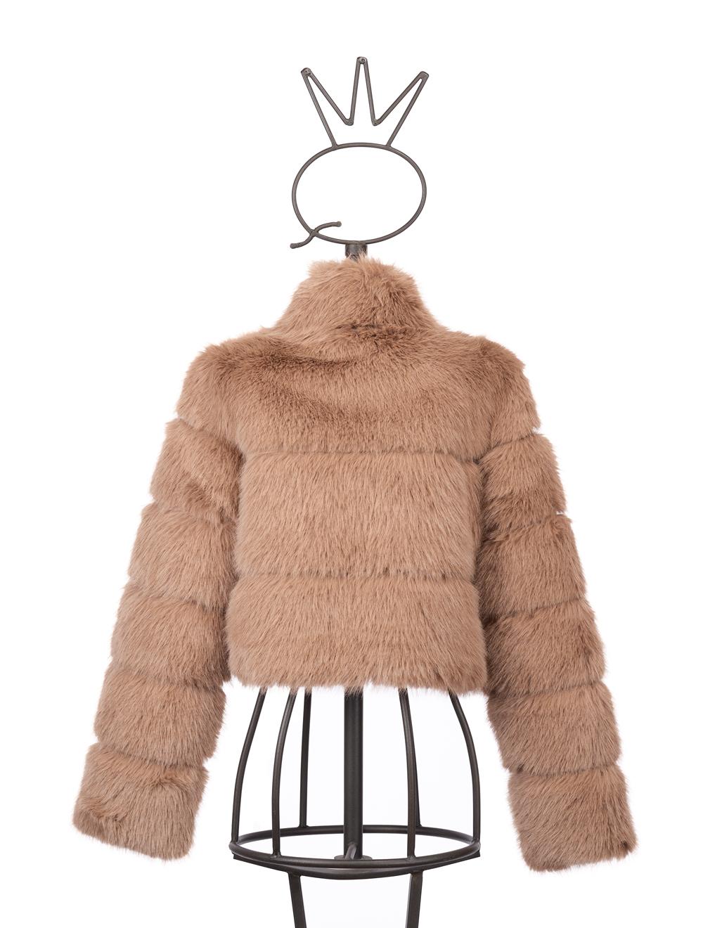 Save The Queen Giubbino beige in ecopelliccia Presa