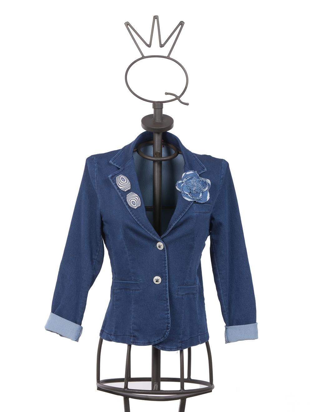 Save The Queen Giacca di jeans con applicazioni Outlet