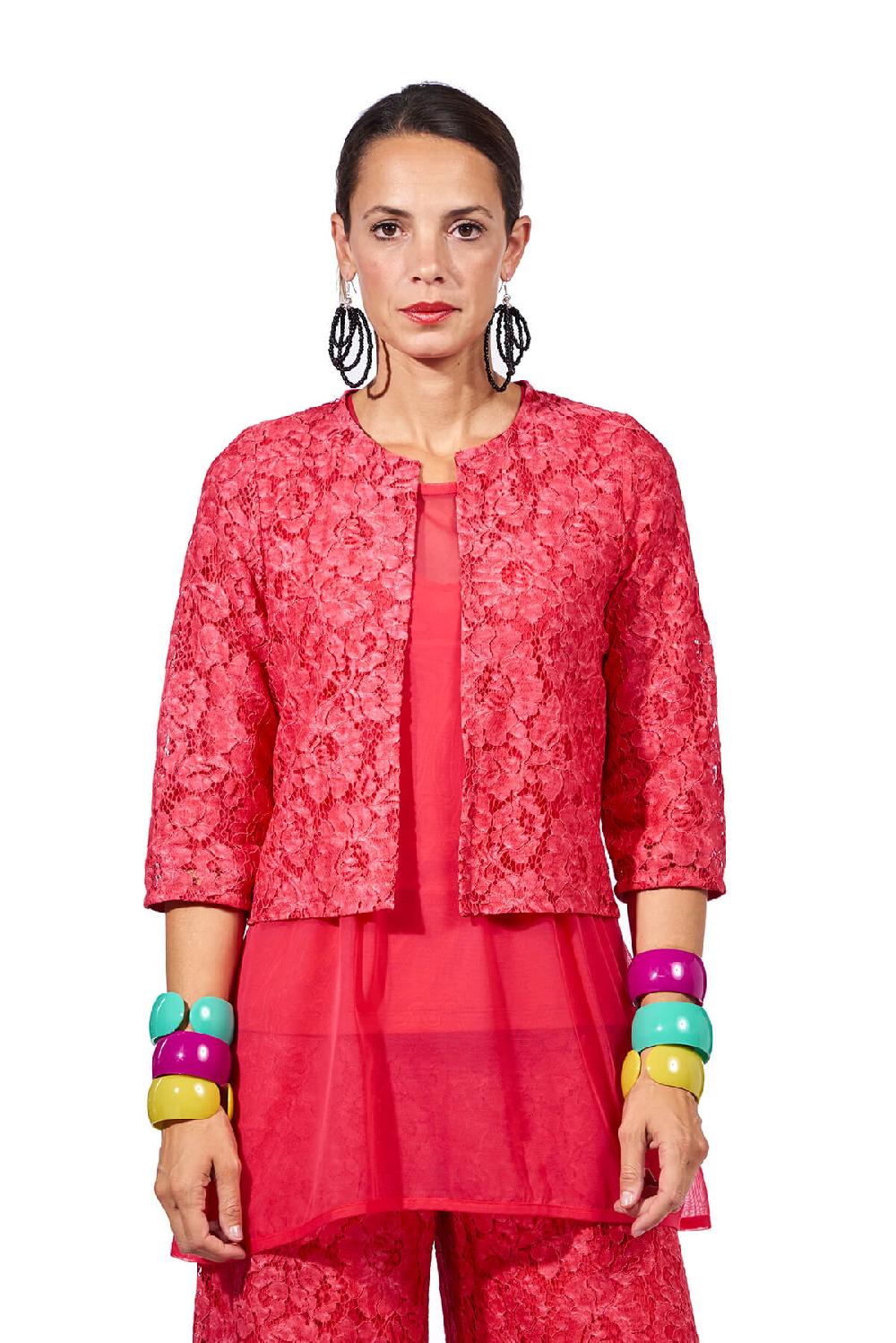 Save The Queen Giacchino coprispalle in pizzo color corallo Offerte