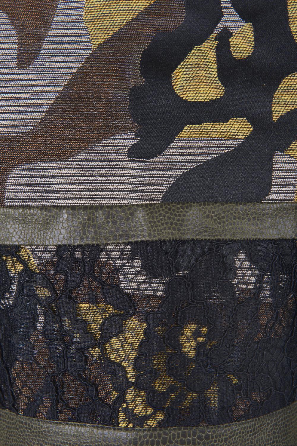 Save The Queen vestito corto con lavorazione patchwork di tessuti operati ricamati ed ecopelle I Più Venduti