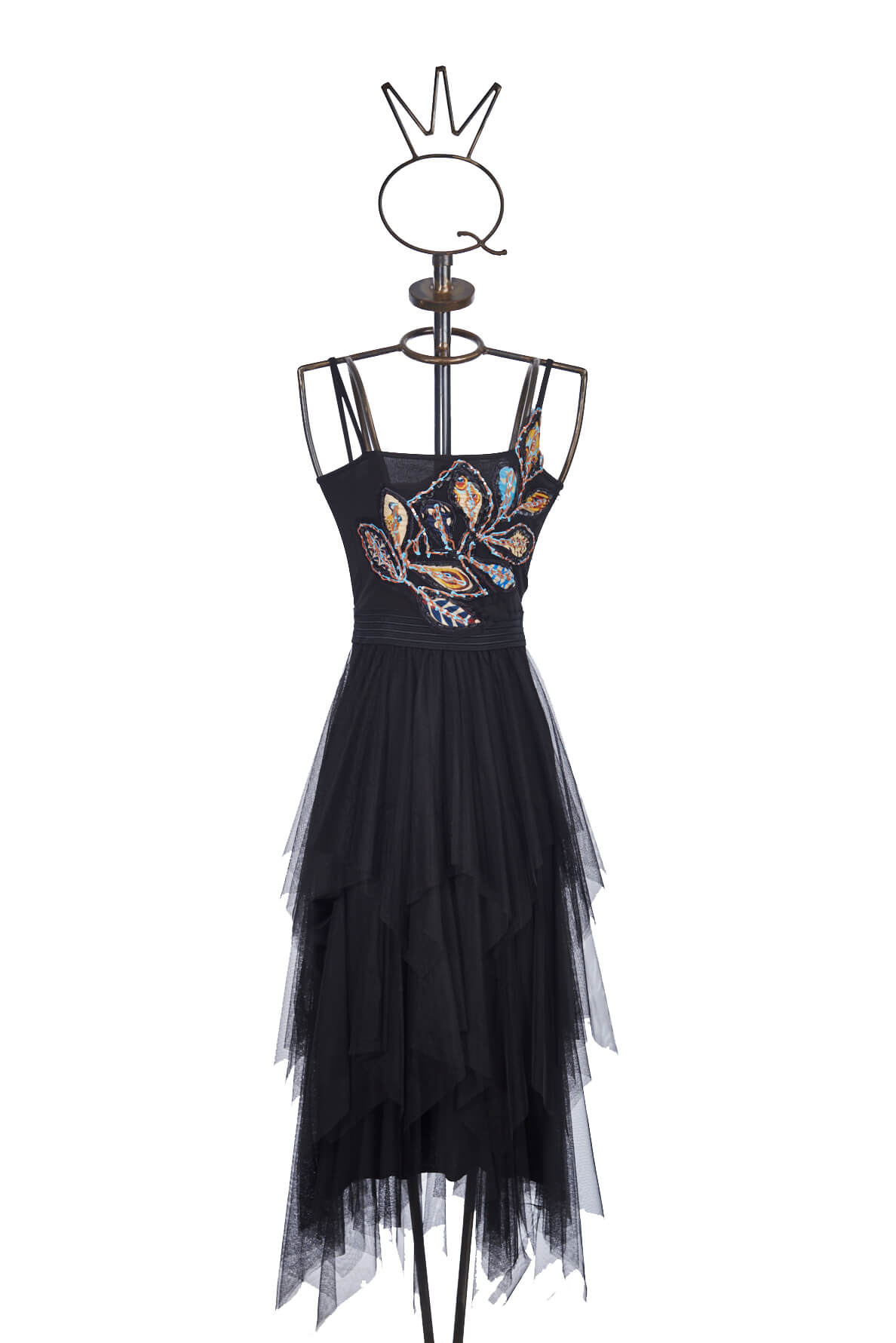 Save The Queen Vestito con ricamo e gonna in tulle a balze Hotsell