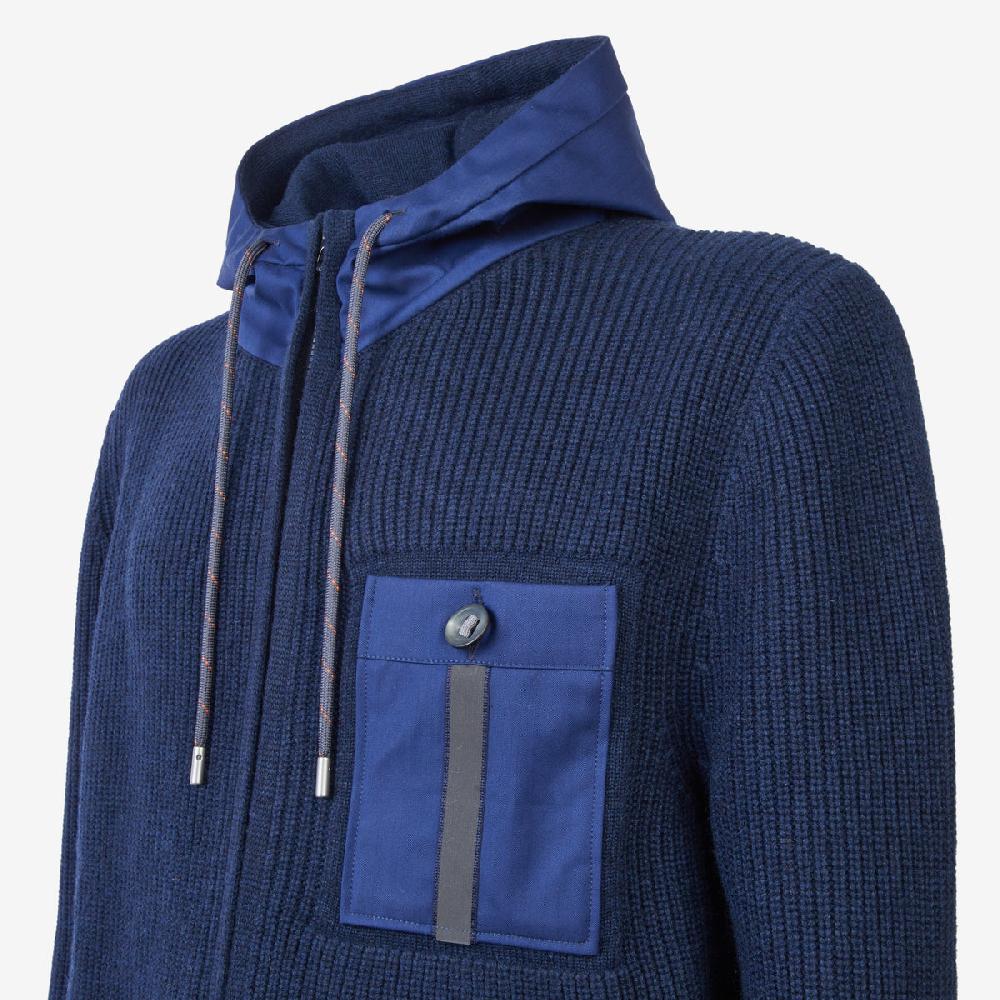Sease Felpa con cappuccio Full Zip F7 - Blu Navy Qualità