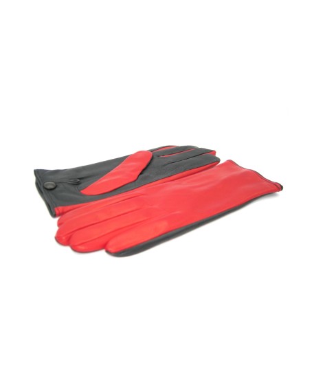 Sermoneta Gloves Guanto Nappa fodera cashmere Touch Screen Rosso/Nero Qualità Garantita
