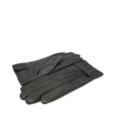 Sermoneta Gloves Guanto in Nappa con cinturino fodera cashmere Nero Offerta