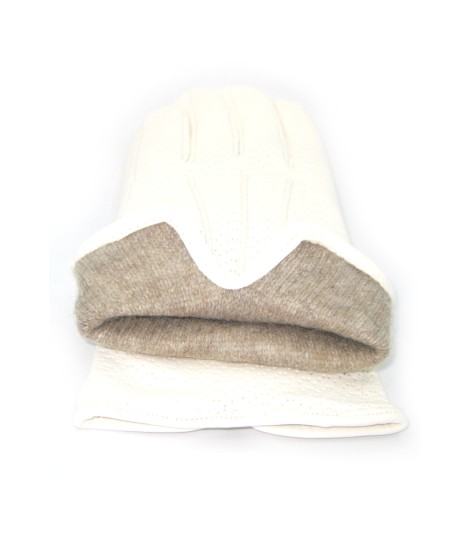 Sermoneta Gloves Guanti Nappa foderato cashmere Bianco In Vendita