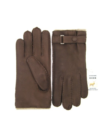 Sermoneta Gloves Guanto in Cervo fod. cashmere con cinturino Cork Affare Del Giorno