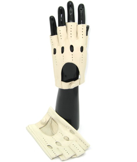 Sermoneta Gloves Guanto Nappa da guida mezze dita Panna Hotsell