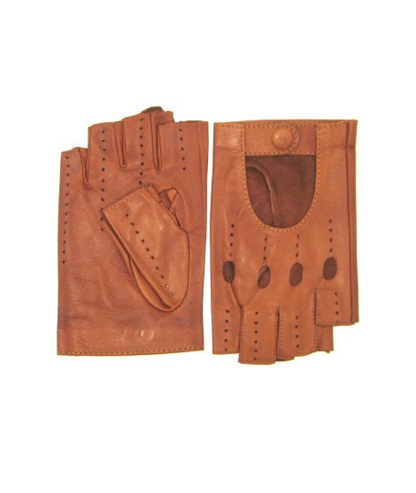 Sermoneta Gloves Guanto Guida in Nappa mezze dita Tan Shopping Online