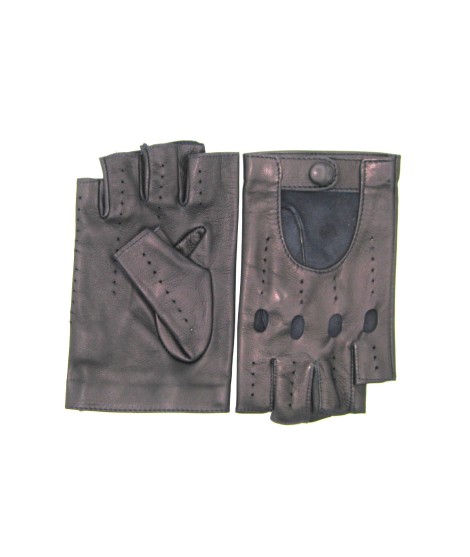 Sermoneta Gloves Guanto Guida in Nappa mezze dita Navy Prezzo Ridotto