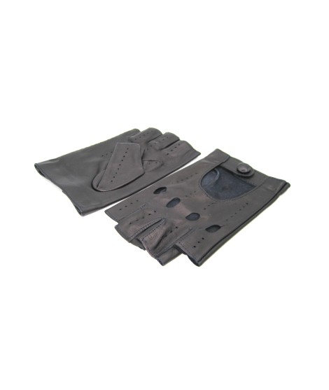 Sermoneta Gloves Guanto Guida in Nappa mezze dita Navy Prezzo Ridotto