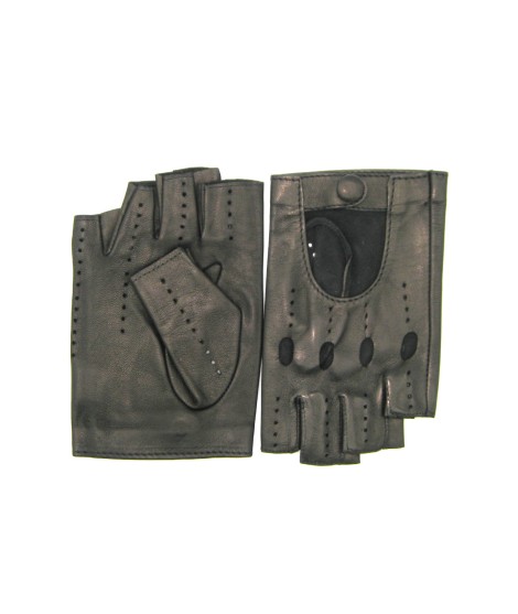 Sermoneta Gloves Guanto Guida in Nappa mezze dita Nero Sottocosto