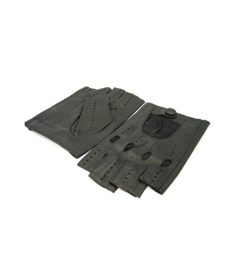 Sermoneta Gloves Guanto Guida in Nappa mezze dita Nero Sottocosto