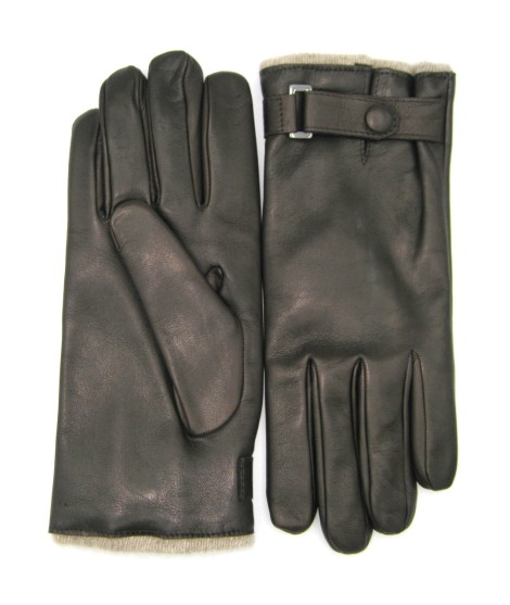 Sermoneta Gloves Guanto in Nappa foderato cashmere con cinturino T.Moro Economico