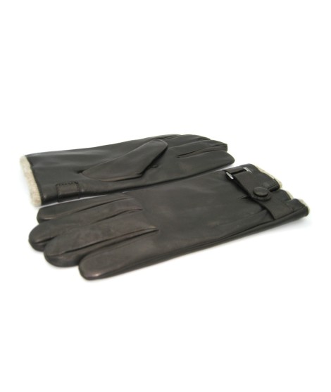 Sermoneta Gloves Guanto in Nappa foderato cashmere con cinturino T.Moro Economico