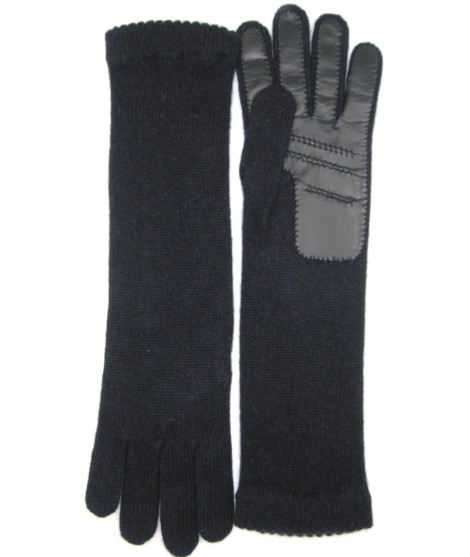 Sermoneta Gloves Guanto in 100% cashmere 4bt con palmo in Nappa Navy Promozione