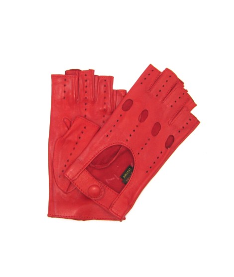 Sermoneta Gloves Guanto Guida in Nappa sfoderato 1/2 dita Rosso