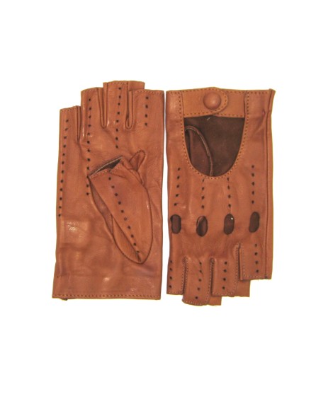 Sermoneta Gloves Guanto Guida in Nappa sfoderato 1/2 dita Tan Soddisfazione Garantita