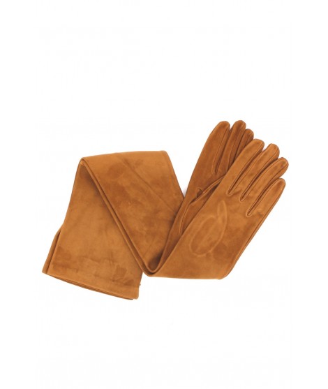 Sermoneta Gloves Guanto in Nappa scamosciata foderato in seta Tan
