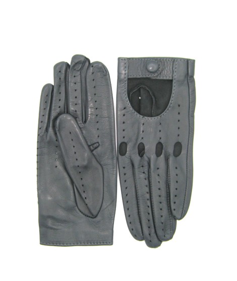 Sermoneta Gloves Guanto Guida in Nappa sfoderato dita intere Grigio scuro Saldi