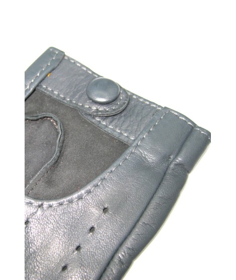 Sermoneta Gloves Guanto Guida in Nappa sfoderato dita intere Grigio scuro Saldi