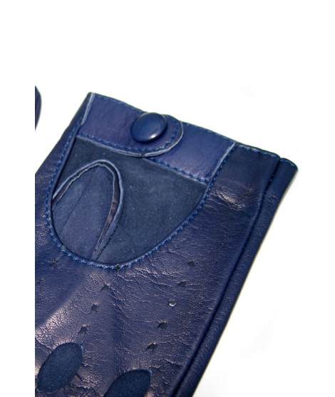 Sermoneta Gloves Guanto Guida in Nappa sfoderato dita intere Navy Vendita Economica