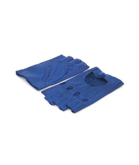 Sermoneta Gloves Guanto Guida in Nappa sfoderato 1/2 dita Blu/Royal I Più Venduti