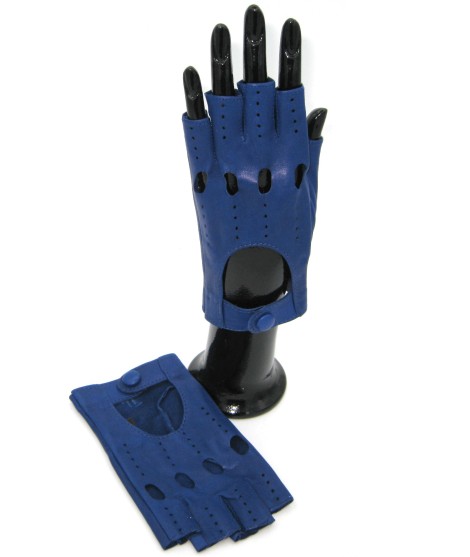 Sermoneta Gloves Guanto Guida in Nappa sfoderato 1/2 dita Blu/Royal I Più Venduti