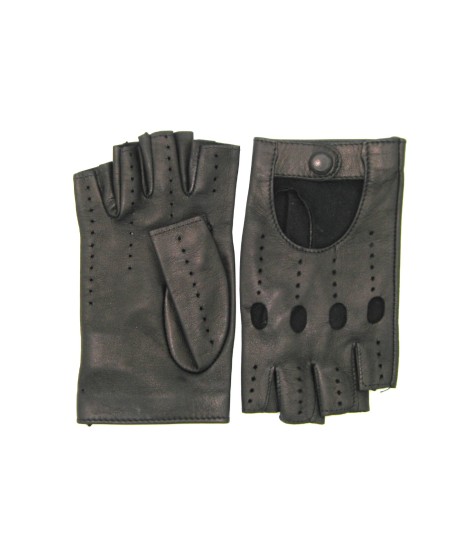Sermoneta Gloves Guanto Guida in Nappa sfoderato 1/2 dita Nero Negozio