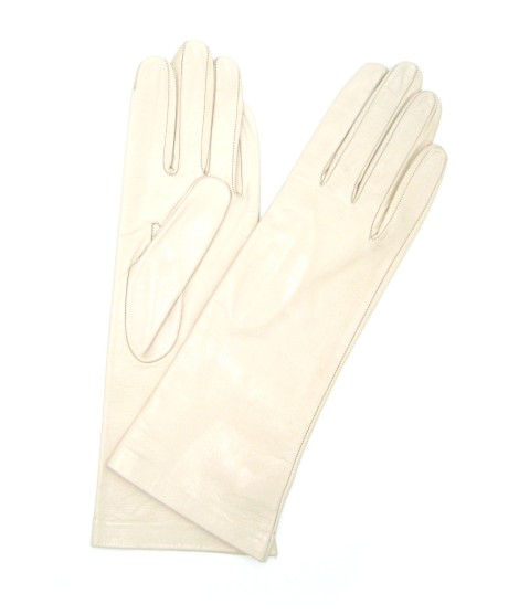 Sermoneta Gloves Guanto Nappa 4bt foderato seta Panna