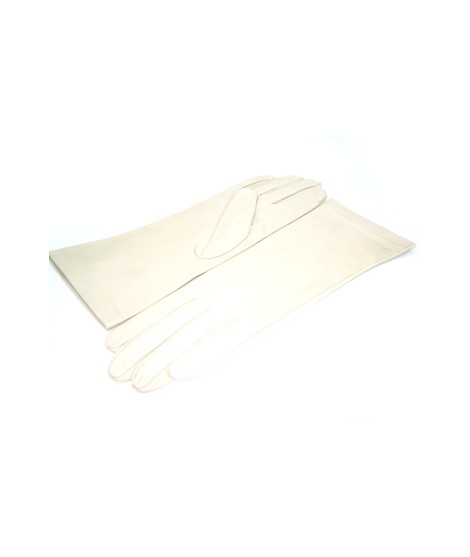 Sermoneta Gloves Guanto Nappa 4bt foderato seta Panna In Saldo
