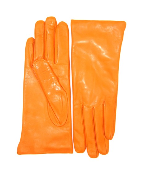 Sermoneta Gloves Guanto in Nappa foderato cashmere Arancio In Linea
