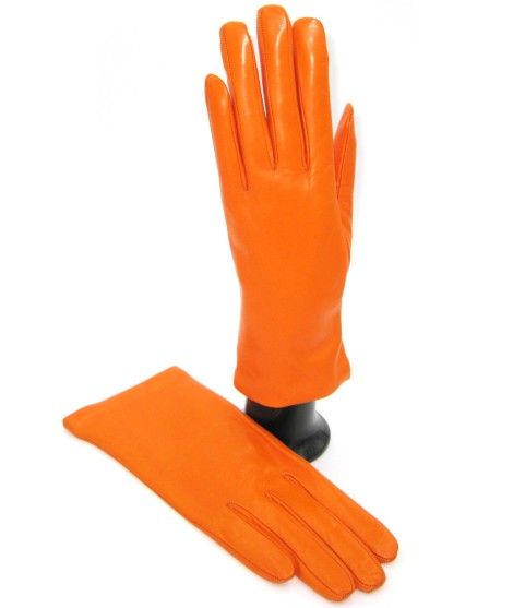 Sermoneta Gloves Guanto in Nappa foderato cashmere Arancio In Linea