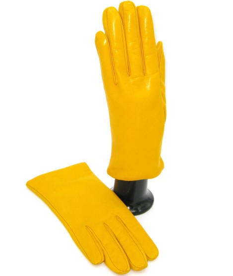 Sermoneta Gloves Guanto Nappa foderato cashmere Giallo Ocra Nuovo