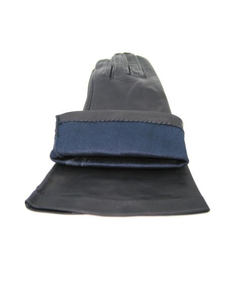 Sermoneta Gloves Guanto Nappa 4bt foderato seta Navy Prezzo Ridotto
