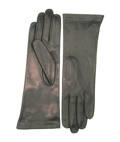Sermoneta Gloves Guanto Nappa 4bt foderato seta Nero Sottocosto