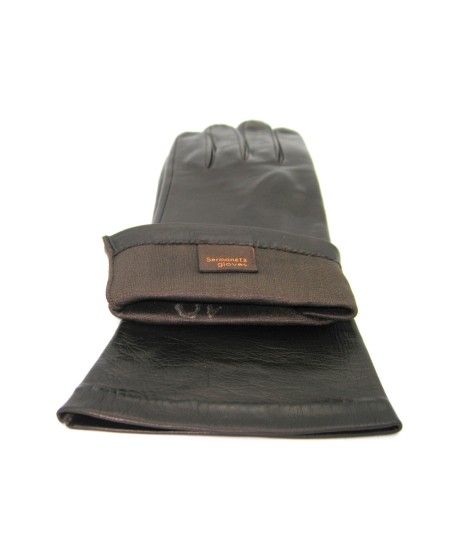 Sermoneta Gloves Guanto Nappa 4bt foderato seta Testa di Moro Convenienza