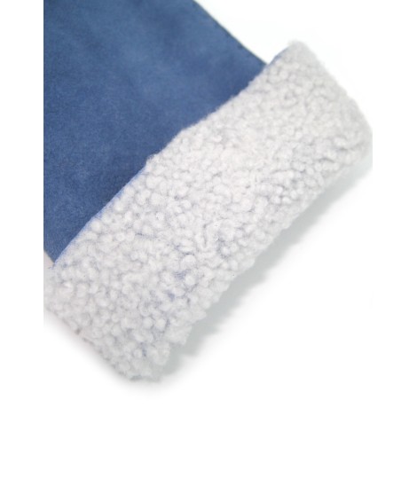Sermoneta Gloves Guanto Montone cucito a mano Denim In Vendita