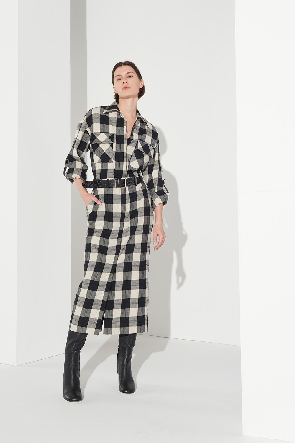 Soallure ABITO CHEMISIER MIDI CHECK IN FLANELLA Moda