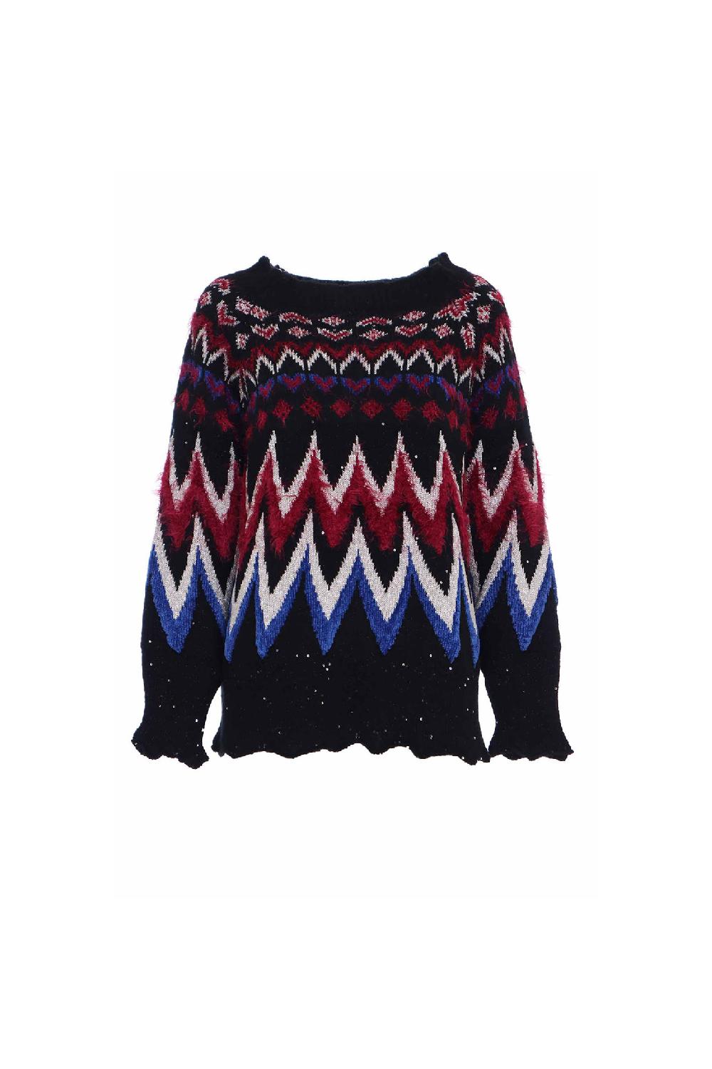 Soallure MAGLIA JACQUARD MULTICOLOR Nuovo