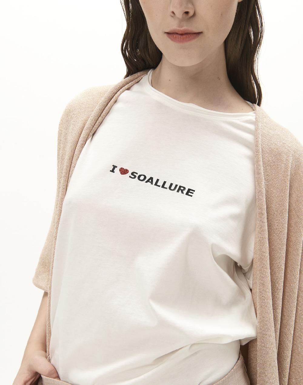 Soallure T-SHIRT BASIC I LOVE SOALLURE IN JERSEY Vendita Calda