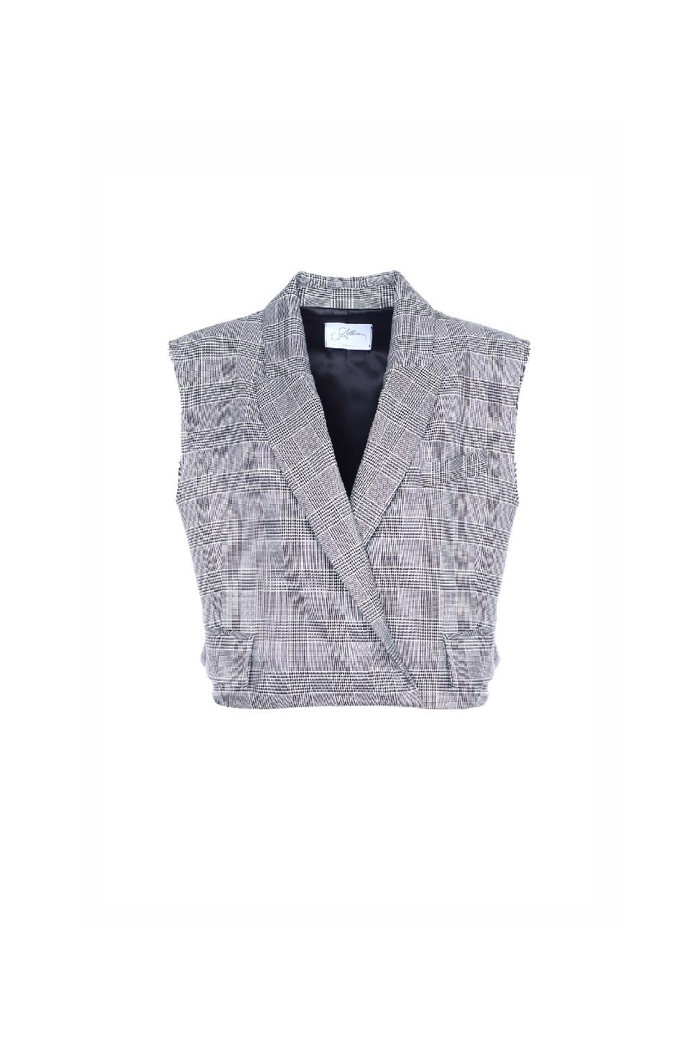 Soallure GILET CROPPED A FANTIASIA CHECK Nuova