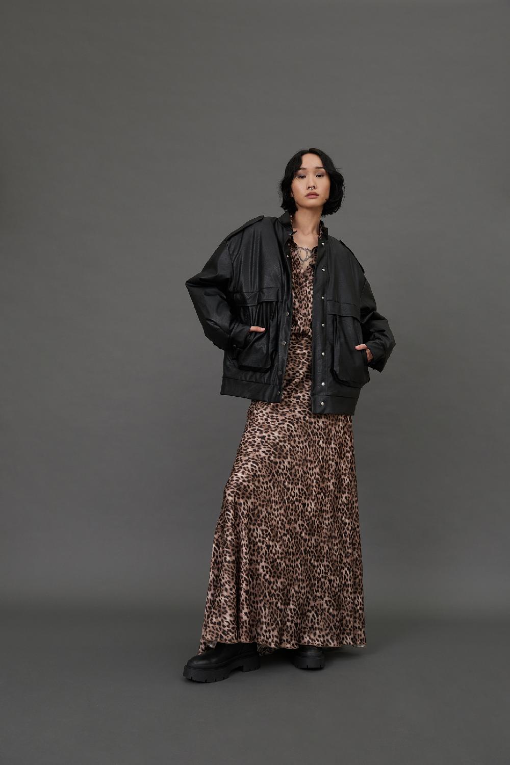 Soallure GONNA LUNGA FANTASIA LEOPARDATA IN RASO Pezzi Unici