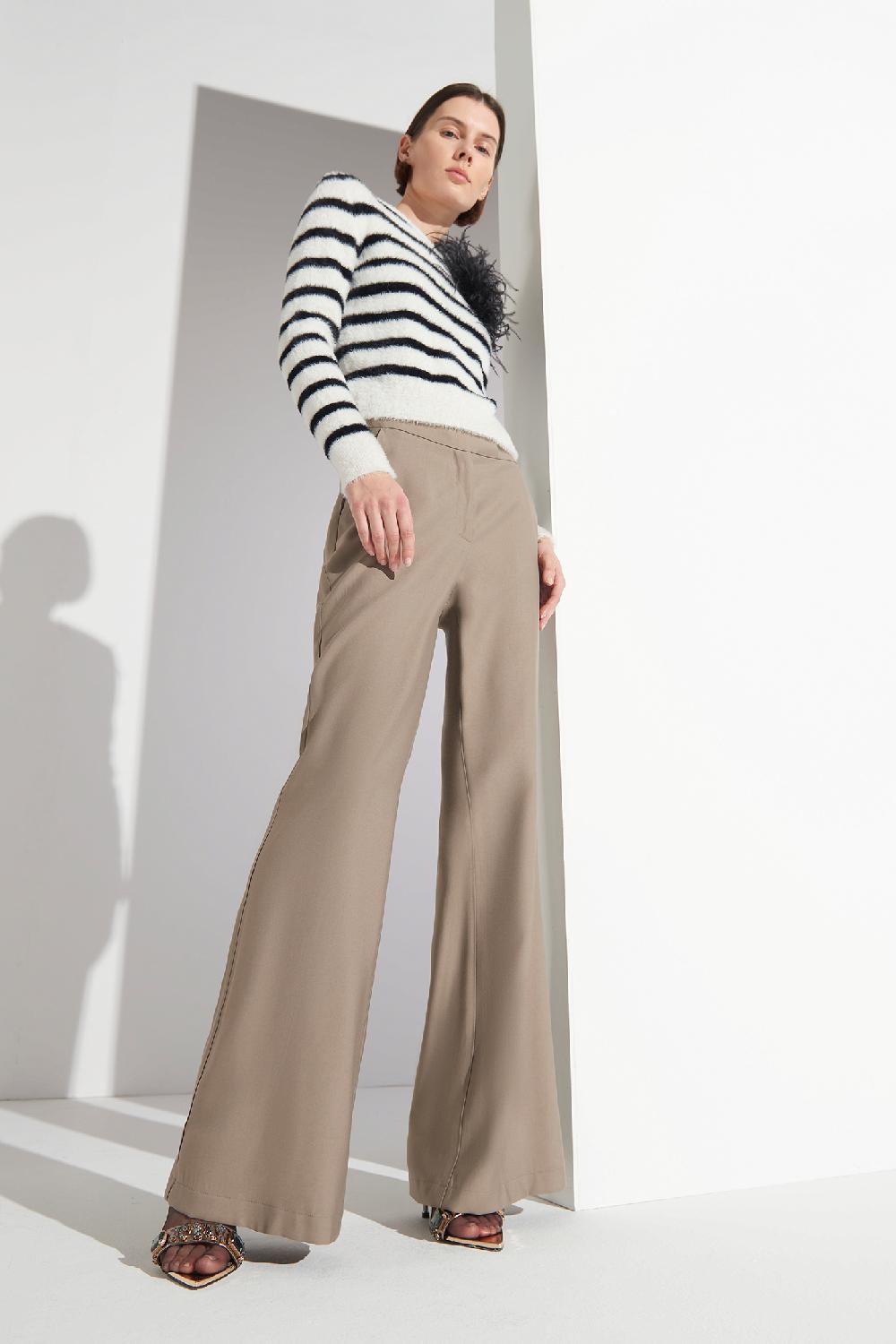 Soallure PANTALONE FLARE IN TENCEL Shopping Online