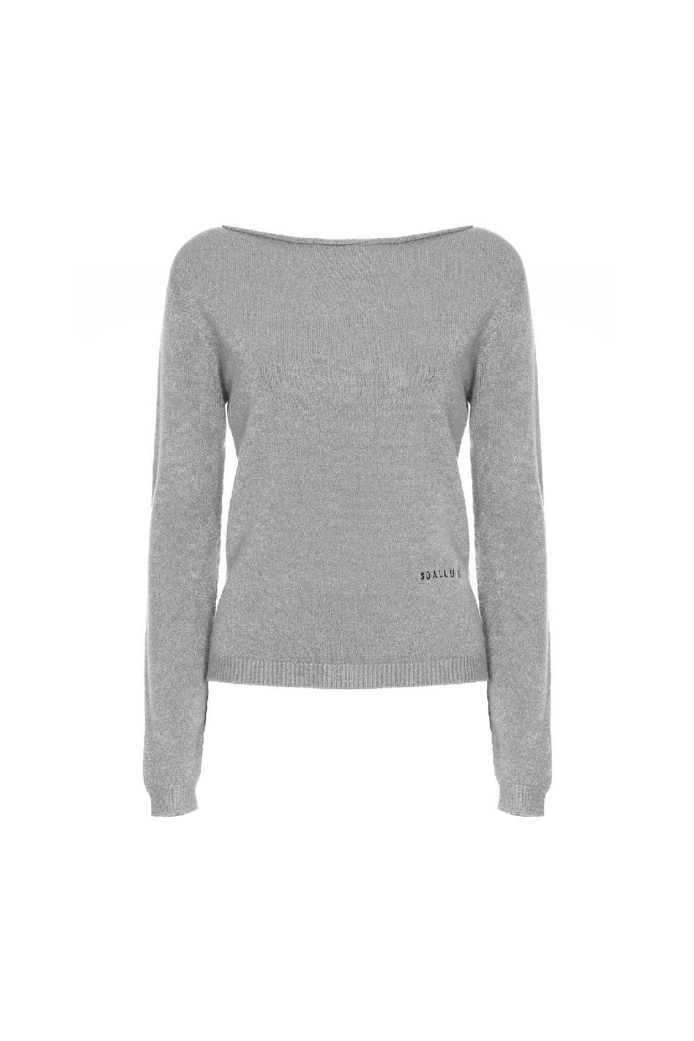 Soallure MAGLIA SLIM SCOLLO A BARCA CON RICAMO SOALLURE In Saldo